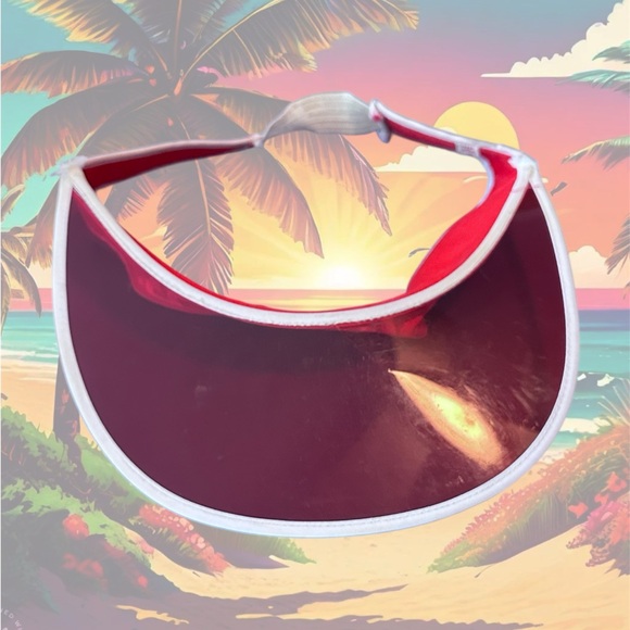 Pioneer Clear Red Plastic Visor Cap - Made In Japan - Picture 6 of 8